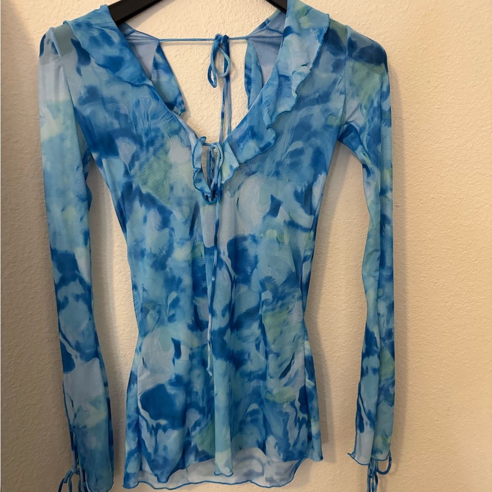 Blue Dress Cover Up for Summer See through
